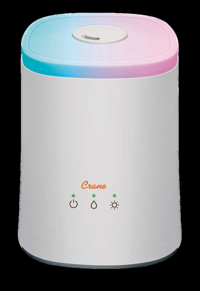 Crane EE-6909 Ultrasonic Cool Mist Top-Fill Air Humidifier, Aroma Diffuser & Night-Light, White, 4.5-L