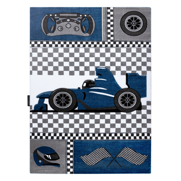 Dywan PETIT RACE WYŚCIGÓWKA FORMUŁA 1 AUTO niebieski 180x270 cm