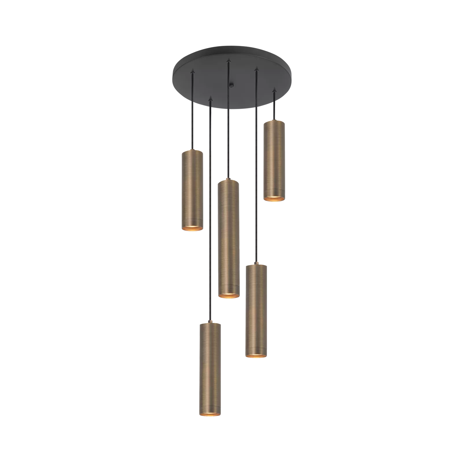 Highlight hanglamp Perugia - 5 lichts - 35 x 160  cm - zwart brons
