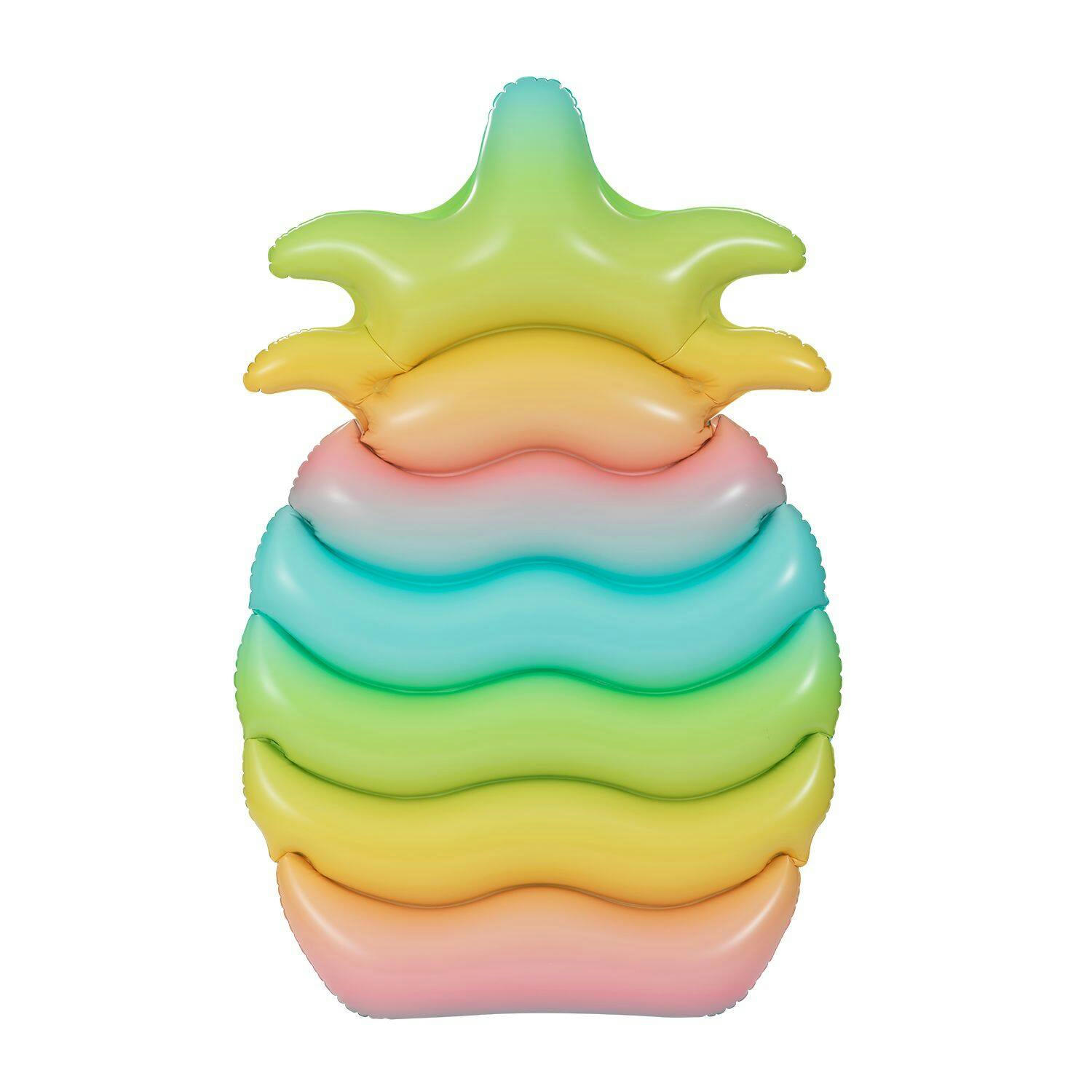 Stella & Finn Ombre Pineapple Inflatable Pool Lounger, 71-in x 47-in