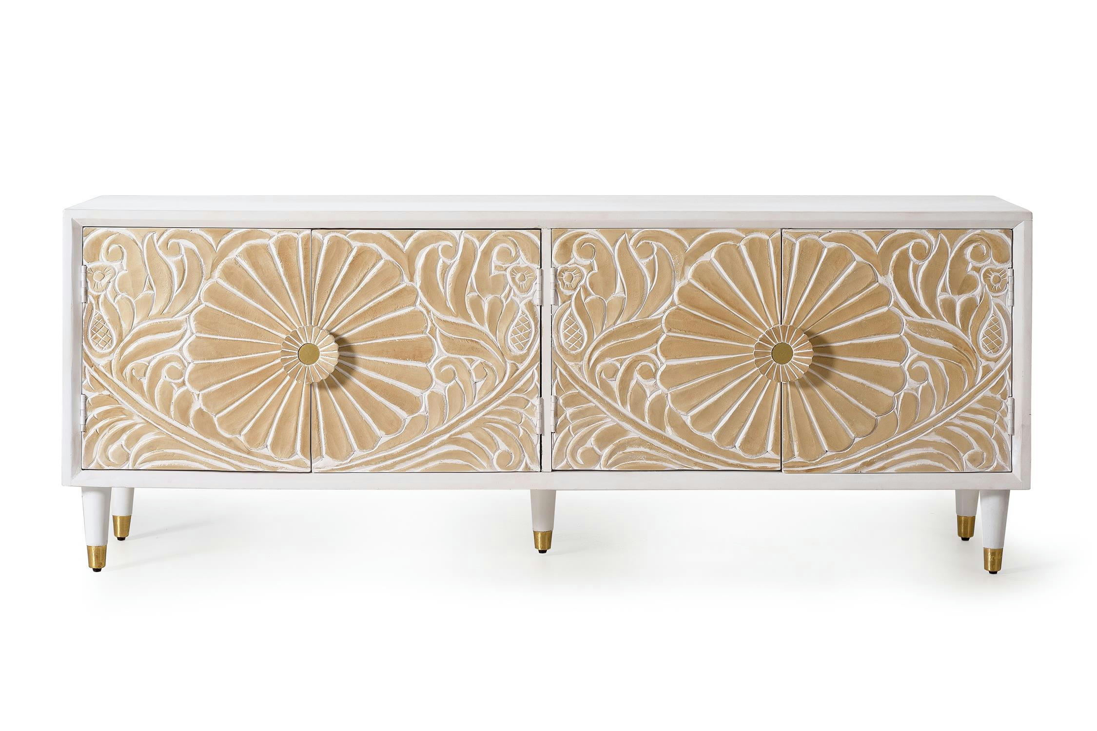 - Meuble TV en manguier blanc