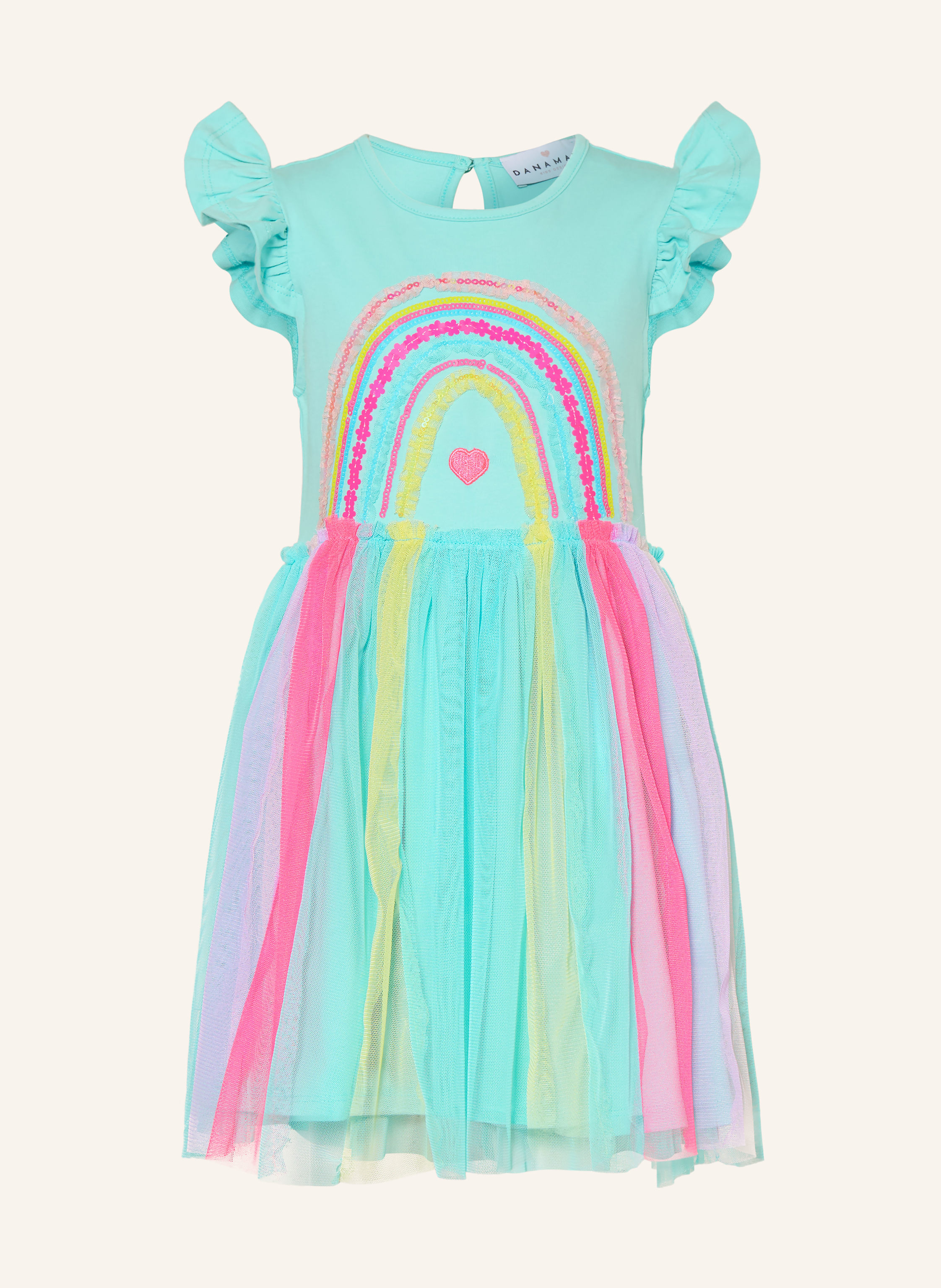 DANAMADE Kleid im Materialmix mit Pailletten