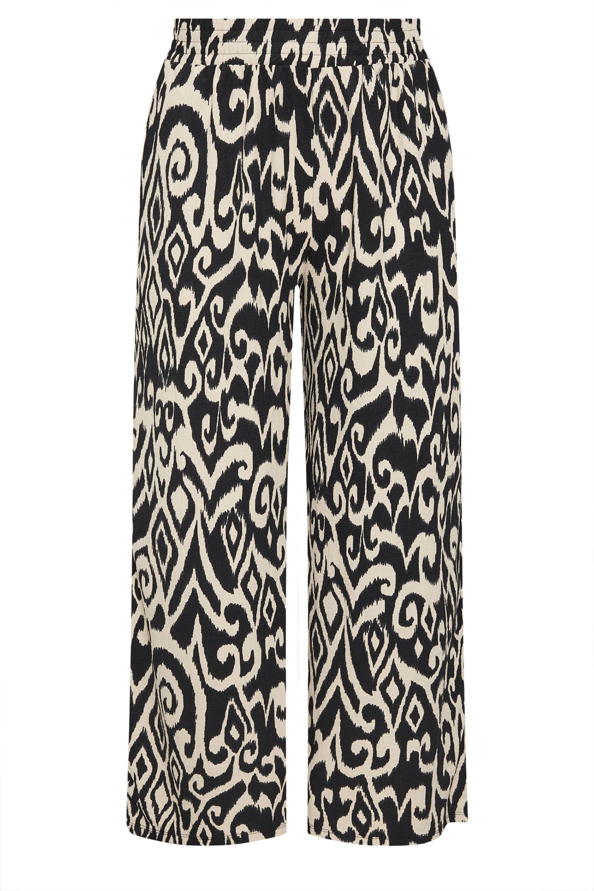 Yours Abstract Print Wide Leg Trousers