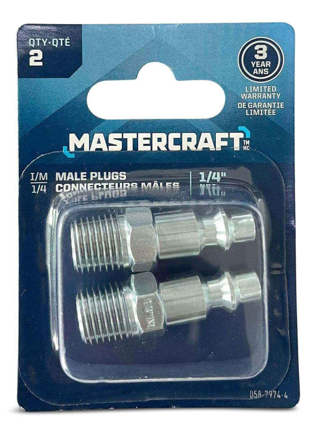 Mastercraft Male Air Tool Quick Connector Plug, 1/4-in NPT