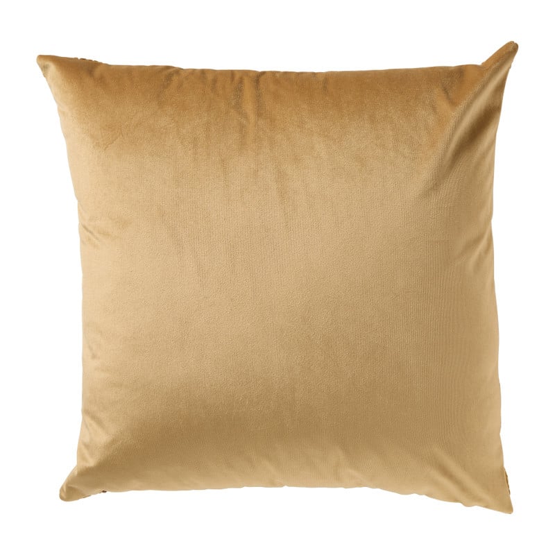 Kussen velvet schubben - bruin - 45x45 cm