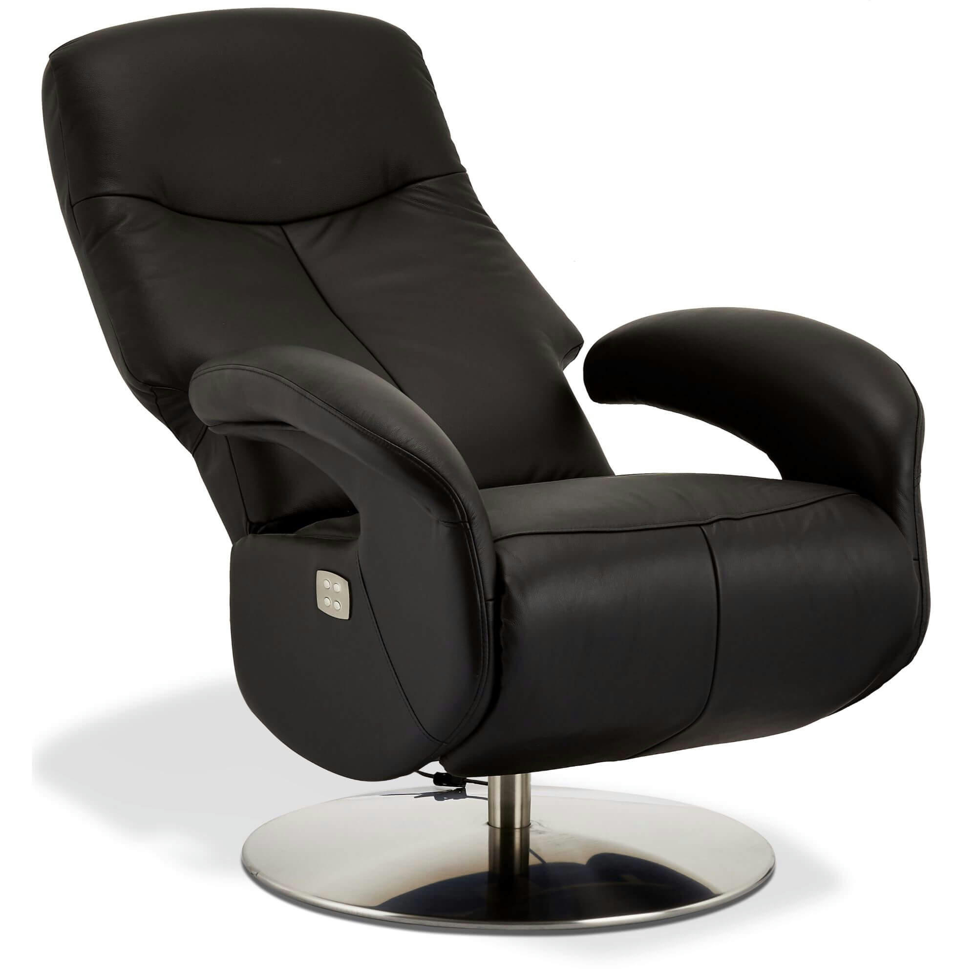 BULL - Fauteuil relax electrique en cuir noir