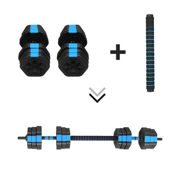 Ainfox 2 in 1 Adjustable Dumbbell Set 44/66/88lbs Red/Blue