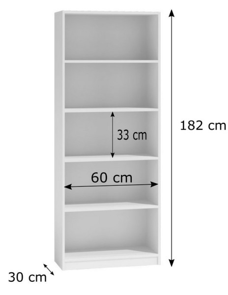 Regał R60 60cm na książki segregatory - Dąb Artisan