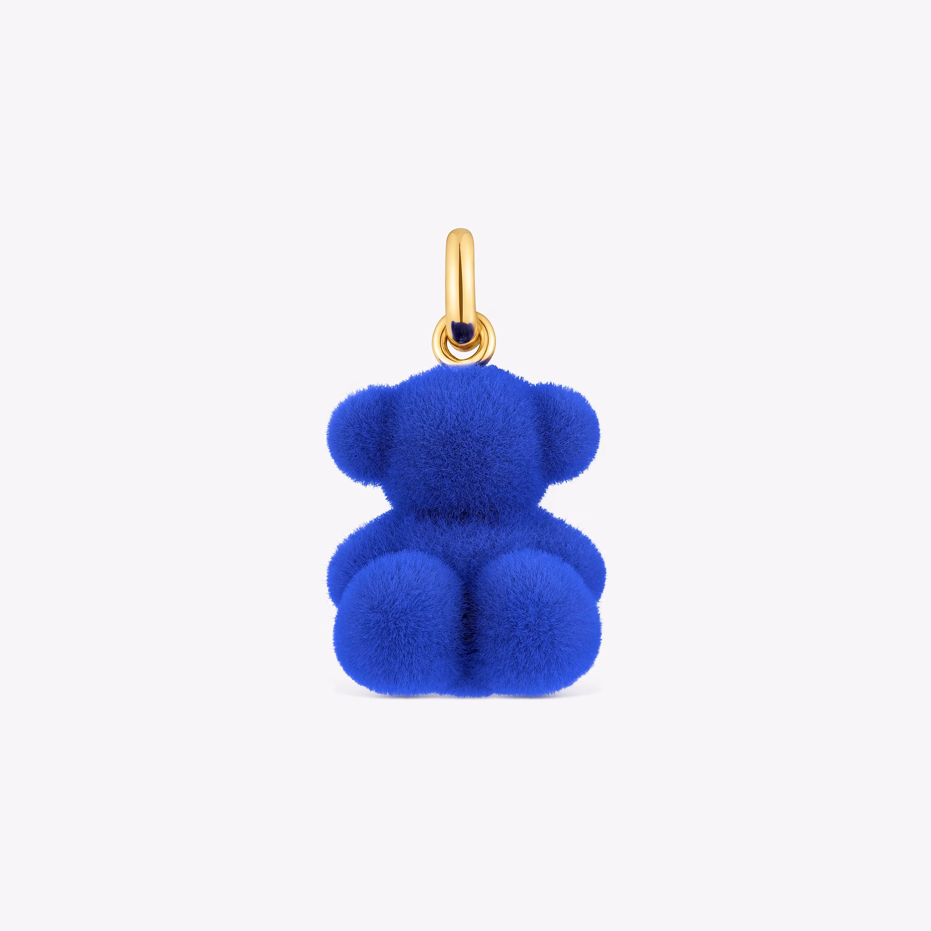 Colgante oso velvet en color azul con baño de oro 18 kt sobre plata Bold Bear
