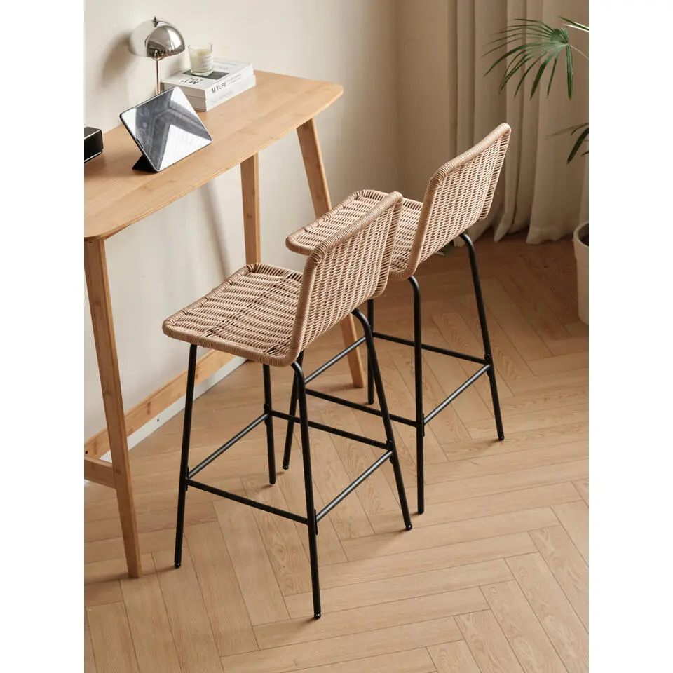 Set van 2 barkrukken van metaal en vezels