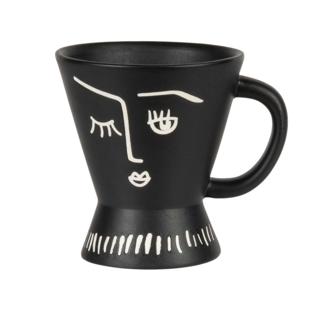 NAMIBIE - Tasse en porcelaine noire imprimé blanc