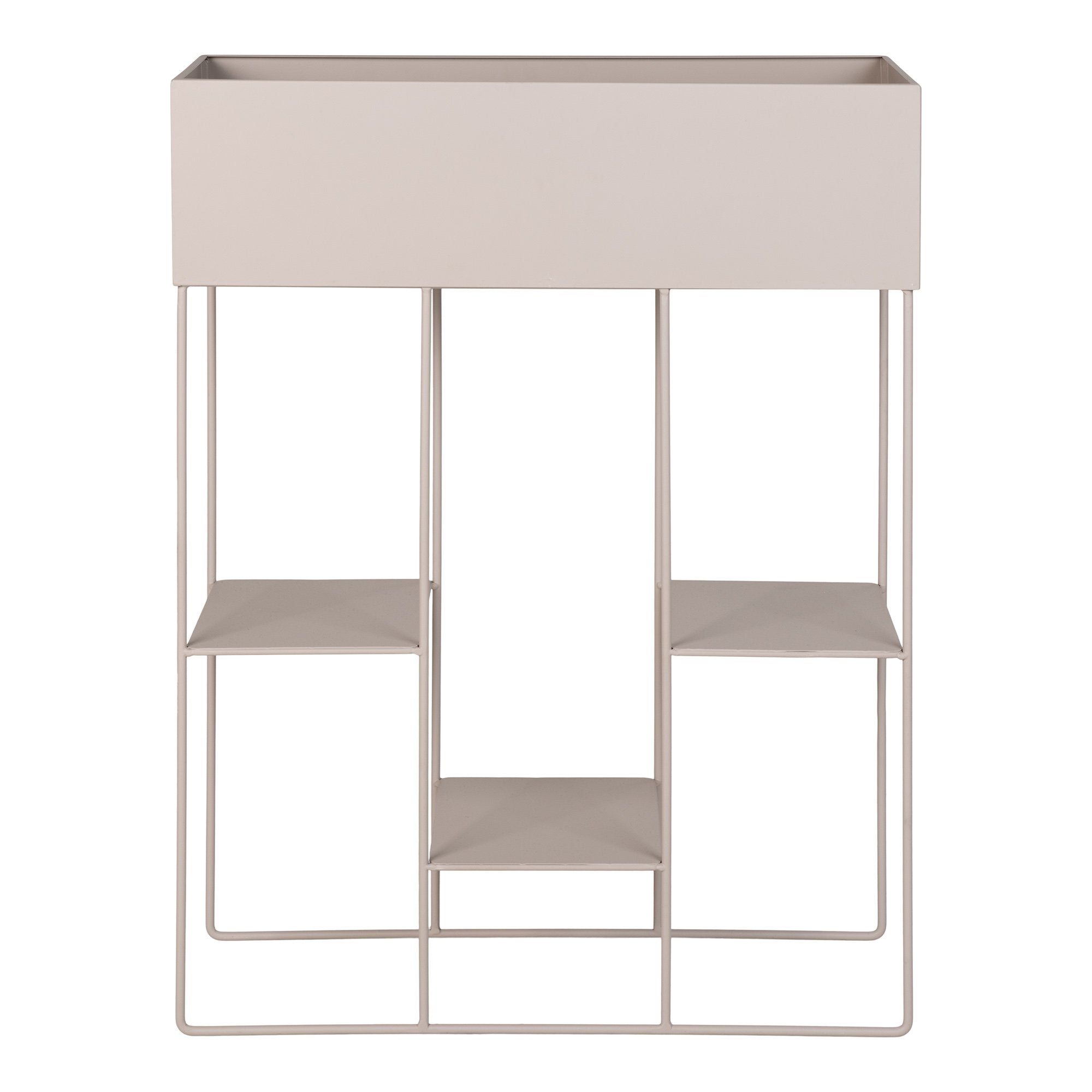 QUVIO Plantenbak met 3 planken - Metaal - Beige
