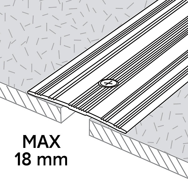 Large barre de seuil en aluminium décor doré mat GoodHome 60 x 1 800 mm