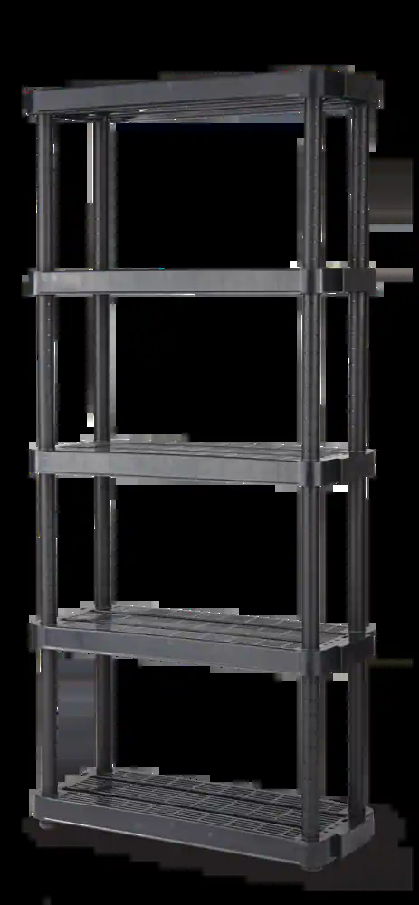 Certified Adjustable 5-Shelf Resin/ Plastic Storage Rack/ Shelving Unit, 36 x 14 x 72-in