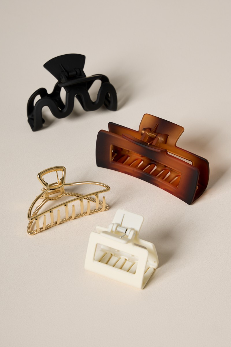 Gia Mixed Style Hair Claw Set