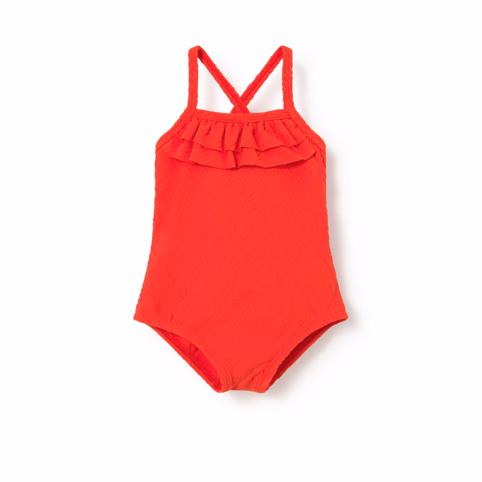 Bañador integral de niña Logo rojo