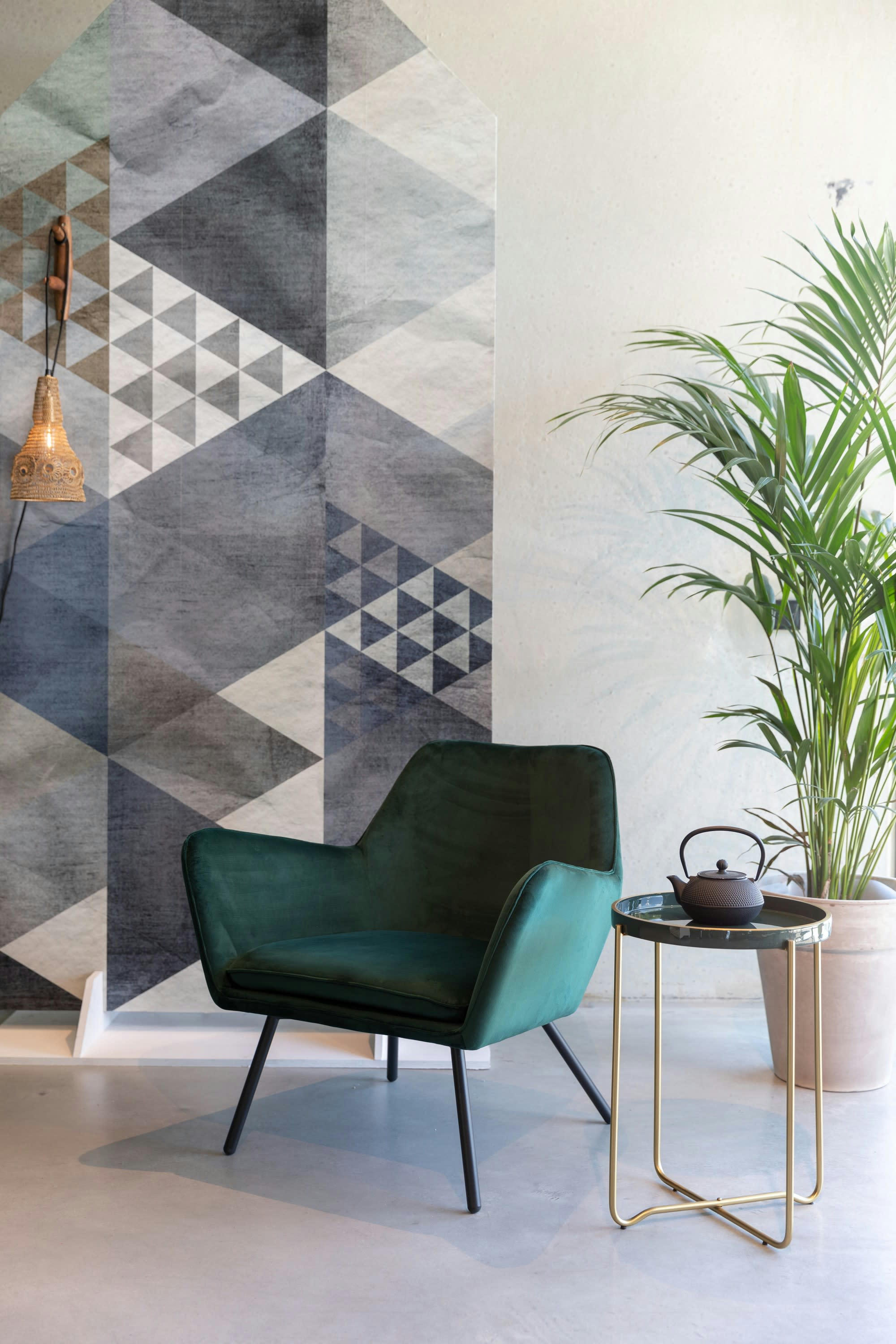 DION - Fauteuil en velours vert