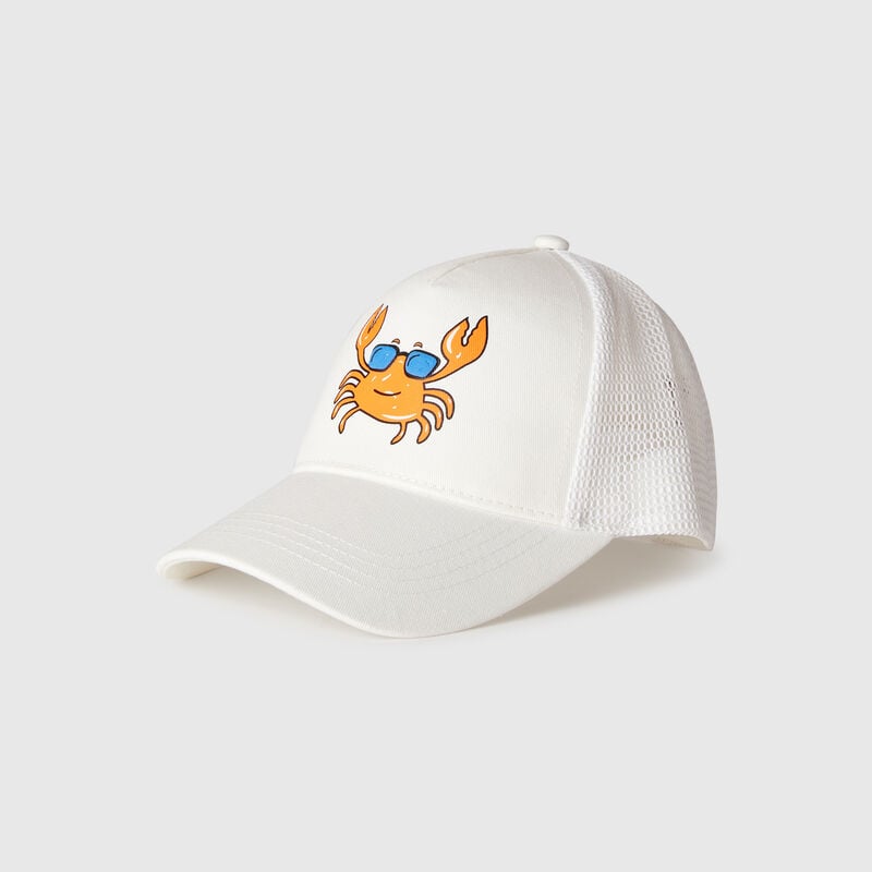 Baseball hat in cotton and mesh