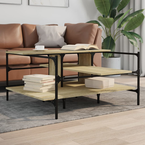 Stolik Kawowy Ława Stół Brązowy 100x100x48.5 Do Salonu Do Pokoju
