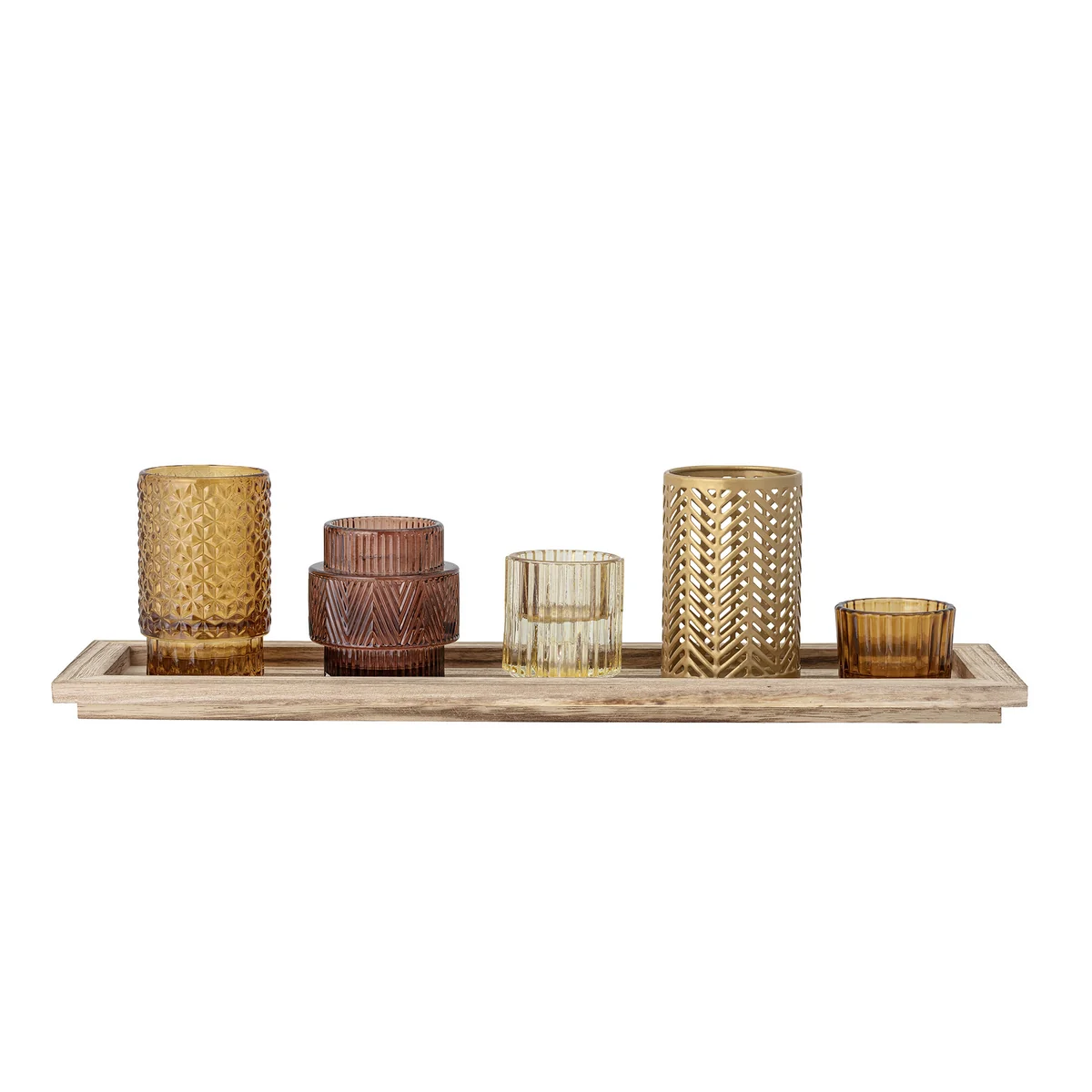 Bloomingville - Teelichthalter Set, braun (6-tlg.)
