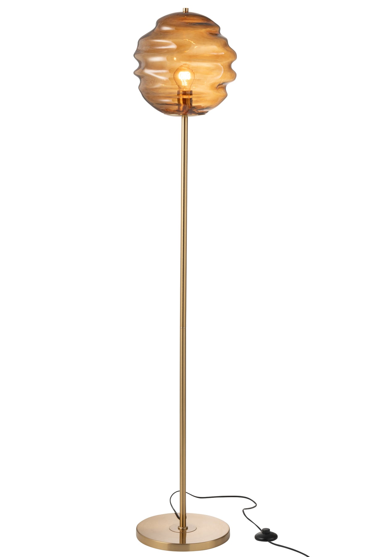 J-Line vloerlamp Bijenkorf - glas - bruin