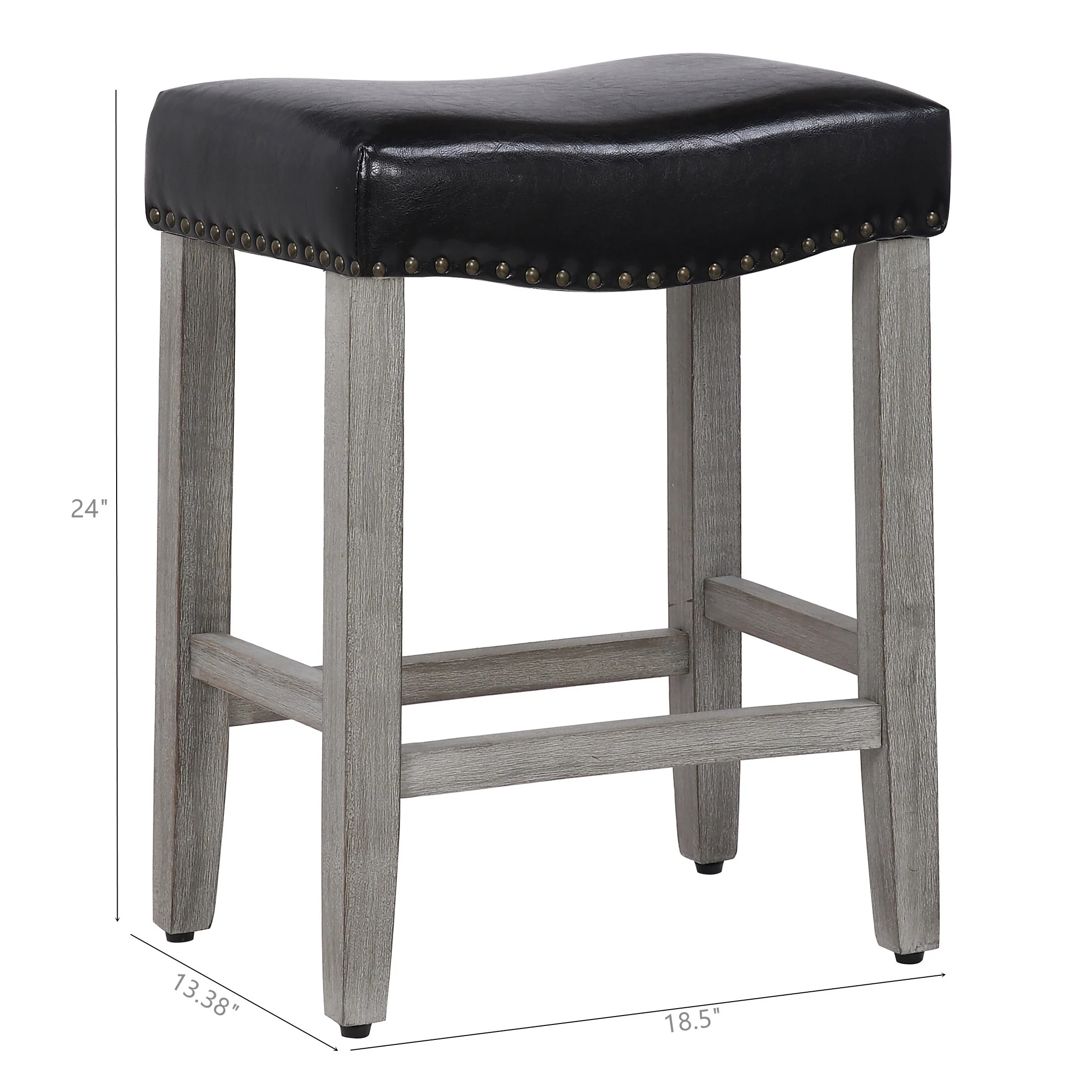 Jameson Upholstered Polyester Gray 24 Inch Counter Stool (Set Of 2)
