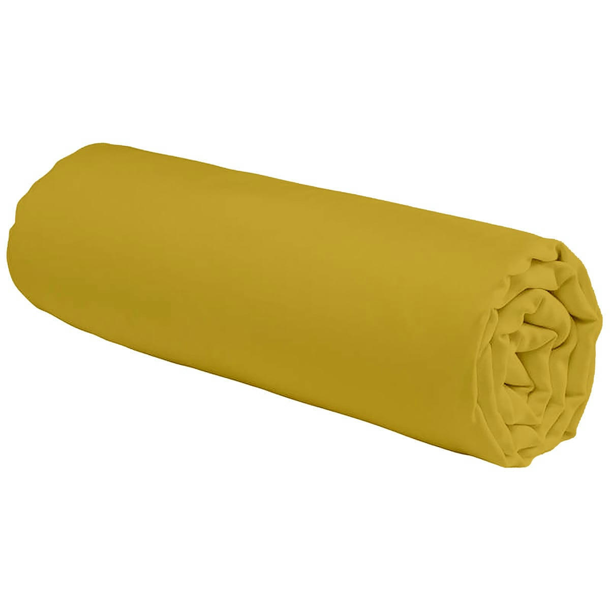 COTON UNIS - Drap housse coton  uni moutarde 90x190cm