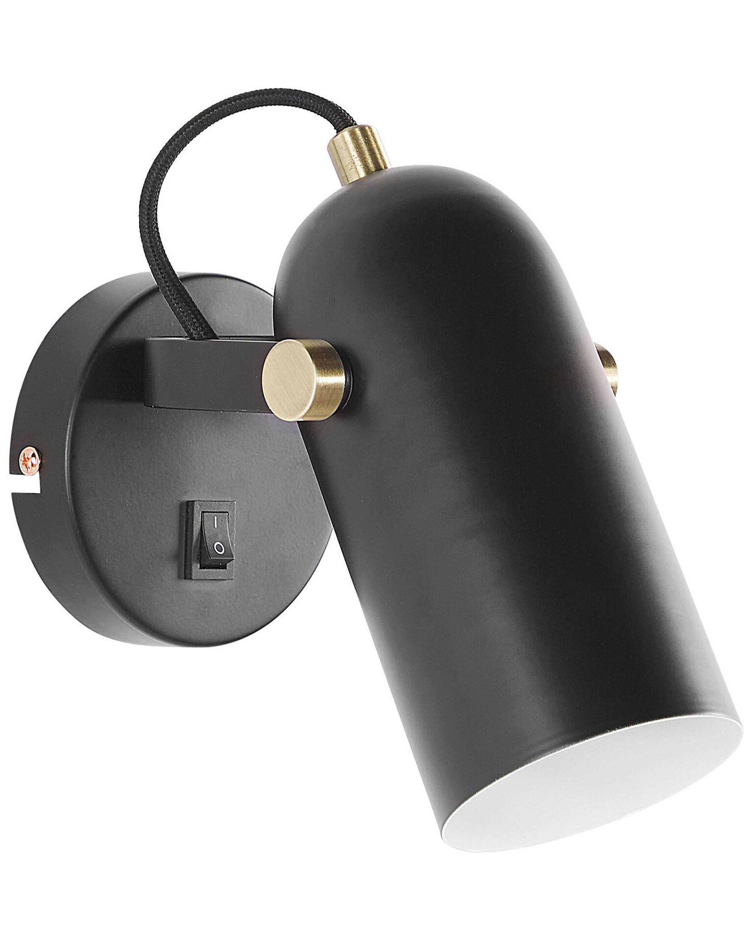 Lampa ścienna kinkiet metalowa czarna