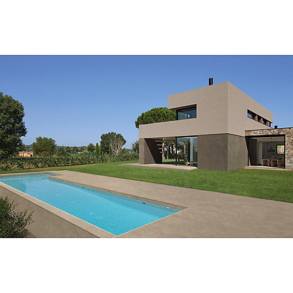 Carrelage sol extérieur 20 mm dalle antidérapant effet béton ciré naturel 60x60 cm Boost natural ECRU
