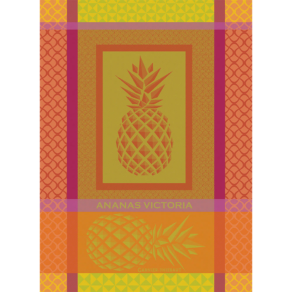 ANANAS VICTORIA SAMBA - Torchon  pur coton multicolore 56x77