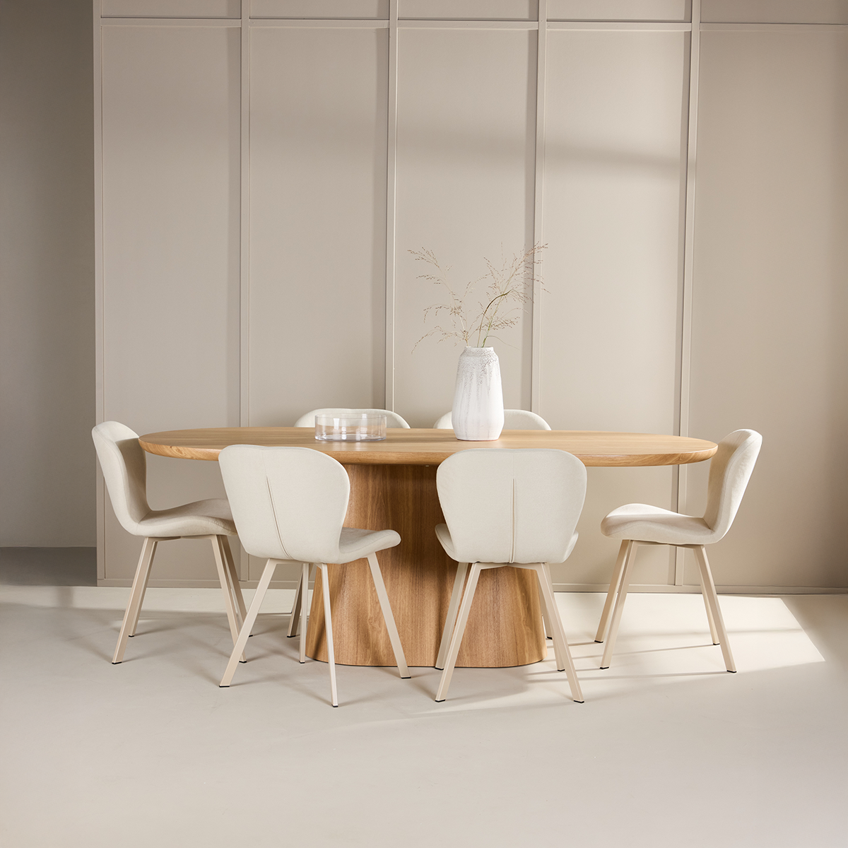 Nest living Cody Houten Ovale Eettafel Naturel - 200 x 76 cm