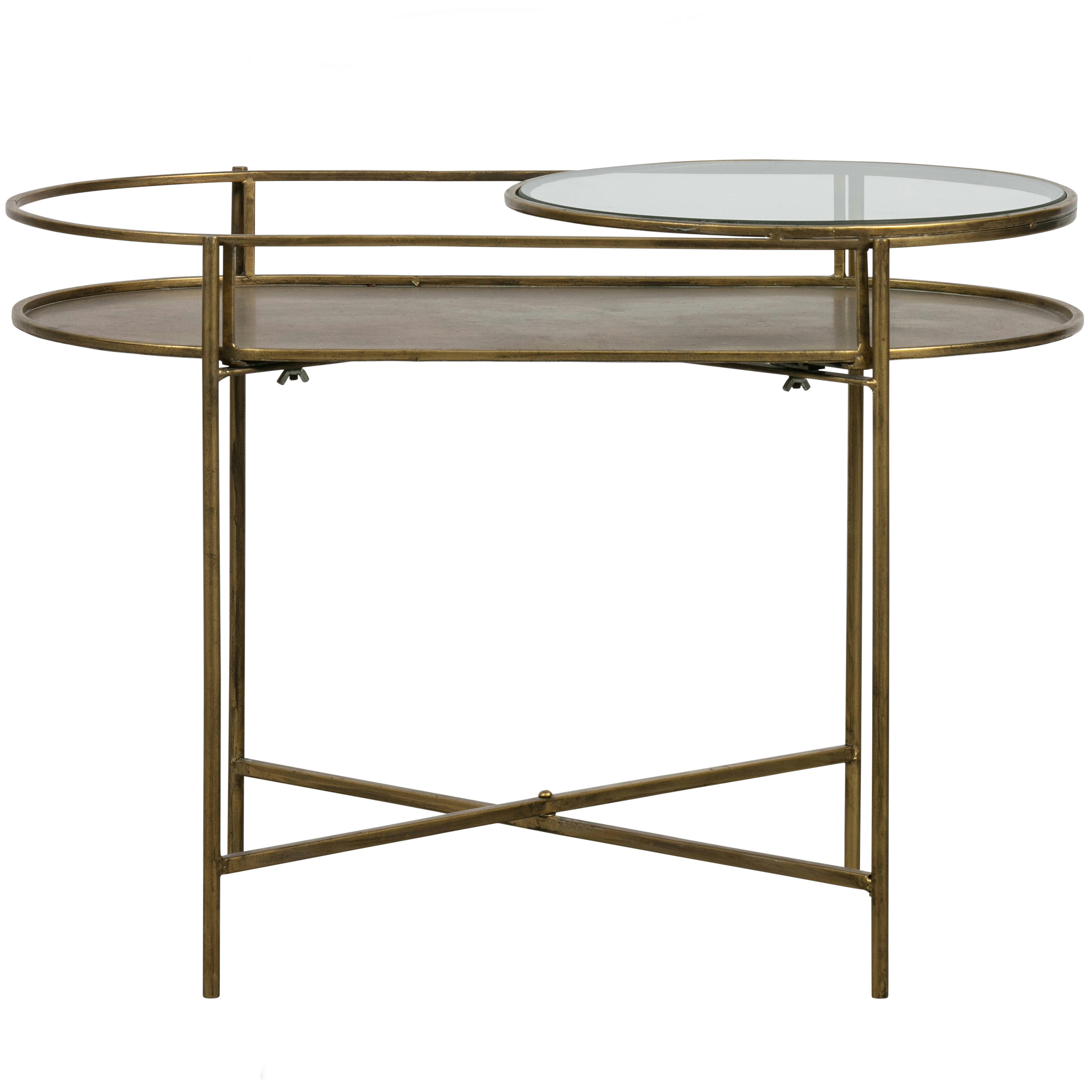 ADORABLE - Table d'appoint métal et verre doré