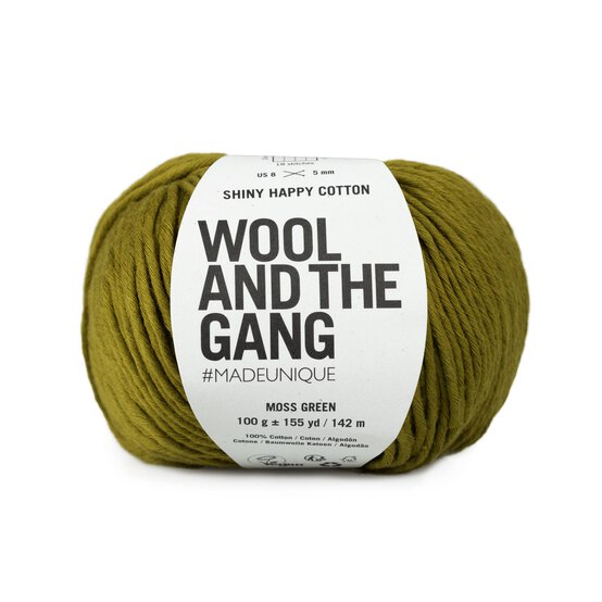 Wool and the Gang Moss Green Shiny Happy Cotton 100g