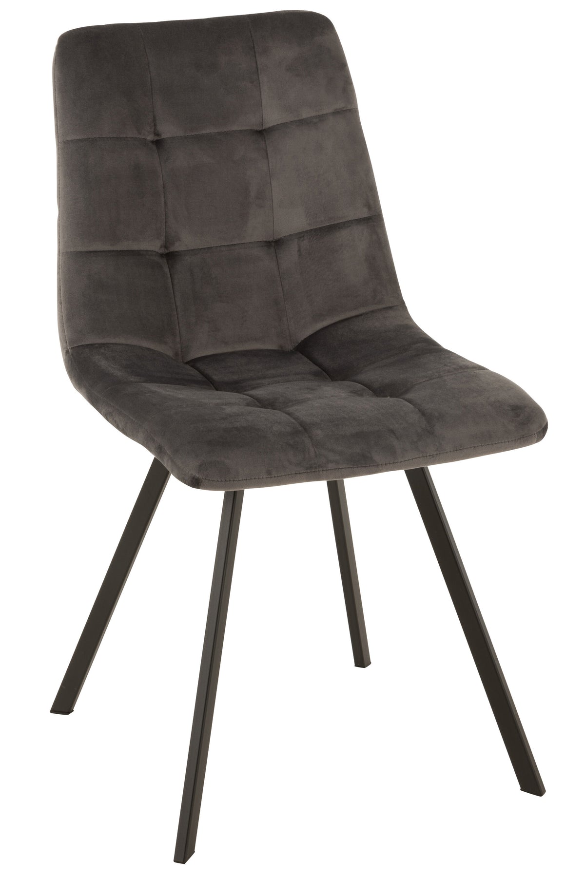 J-Line stoel Morgan - textiel/metaal - grijs - 2 stuks