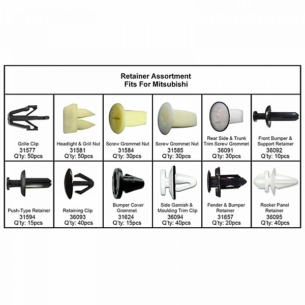 Assortiment de clip de garniture pour Mitsubishi370 pcs
