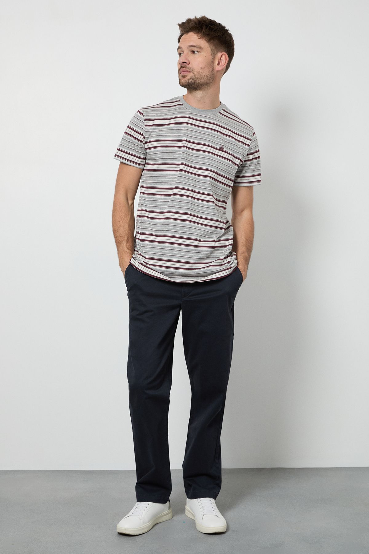 Maine Grey Heritage Stripe T-Shirt
