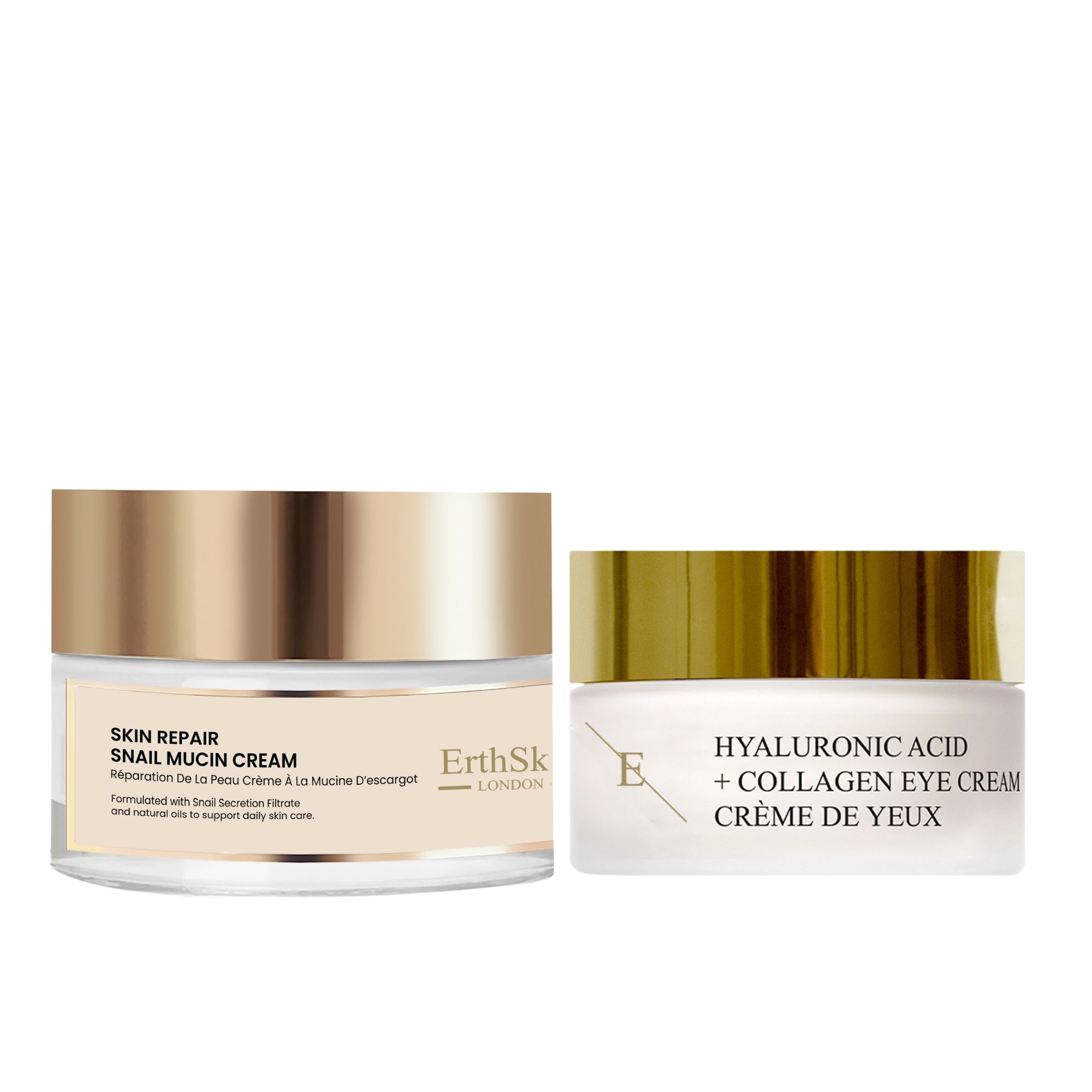 Erth Skin London Snail Mucin Cream 50ml   Collagen Pro Age Eye Cream 30ml