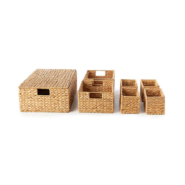 Panier de rangement en jacinthe d'eau Compactor vendu par 7 pièces