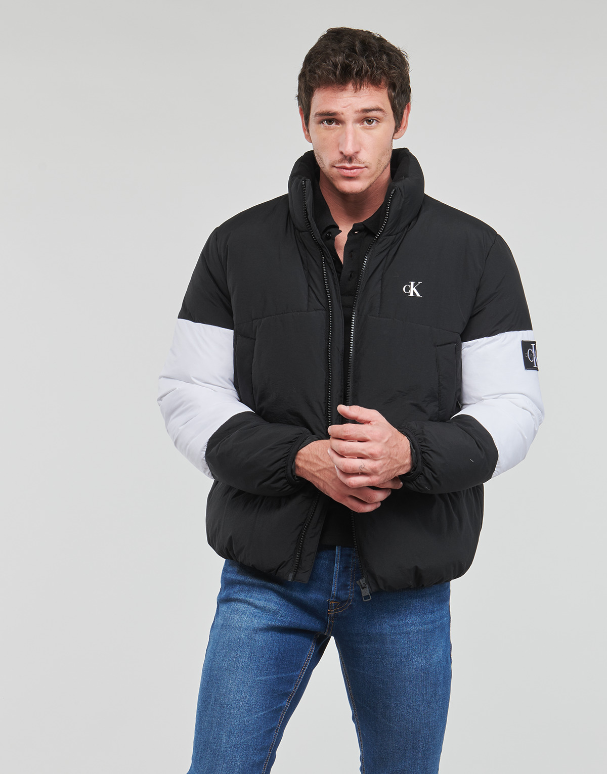 Calvin Klein Jeans - NON-DOWN COLORBLOCK PUFFER - Black