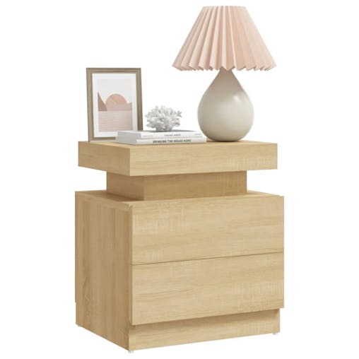 NNEVL Bedside Cabinet Sonoma Oak 45x35x52 cm Chipboard