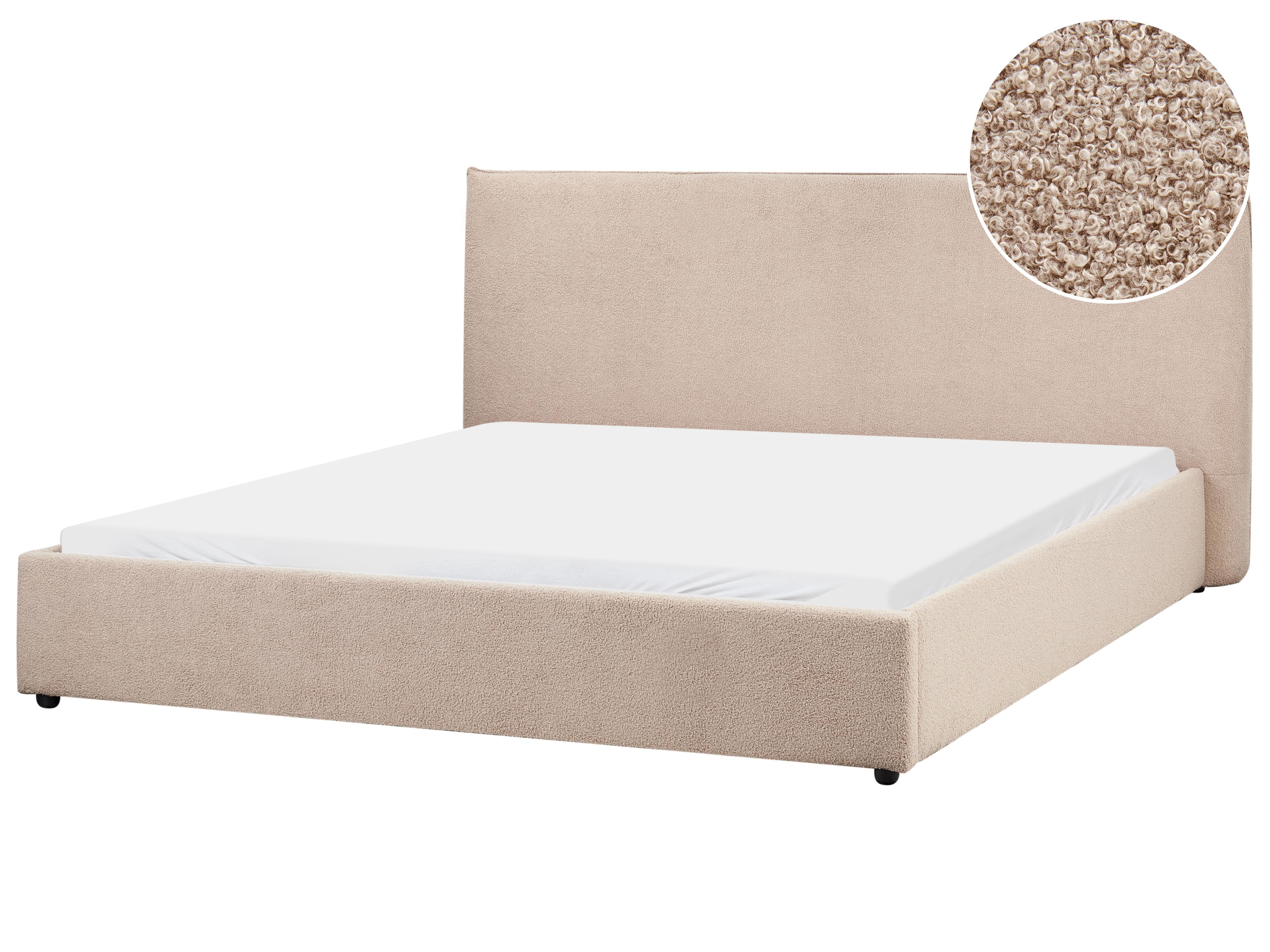 Bed Boucle LAVAUR 180 x 200 cm (EU Super King) Taupe