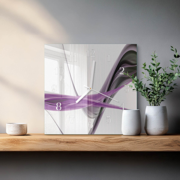 Zegar efekt 3D 30x30 Dym Abstrakcyjny grafika kolory nowoczesny