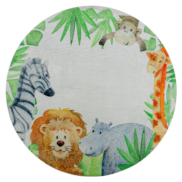 Dywan do prania BAMBINO 54090 Zwierzęta, Afryka dla dzieci, koło 80 cm
