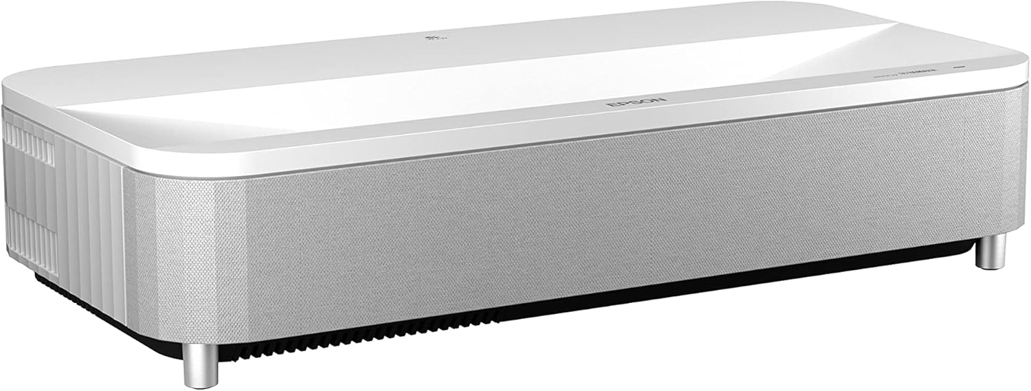 Epson EpiqVision Ultra LS800 Ultra Short Throw 3-Chip 3LCD Smart Streaming Laser Projector  4 000 Lumens  4K PRO-UHD  HDR  150 Class  Android TV  2.1ch Yamaha Built-in Speakers - White (Renewed)