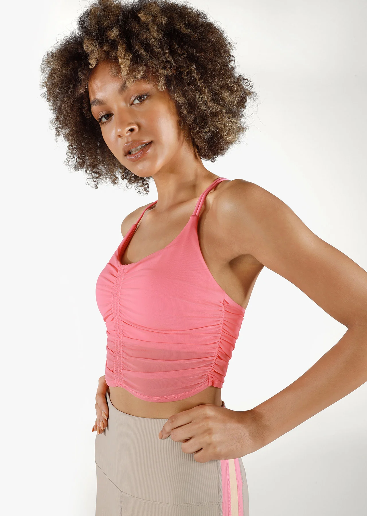 Shirred Long Line Bra