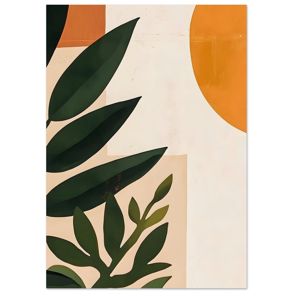 Artfulprints Poster Boho – Abstract plant  - A4 21x29.7 cm - Groen