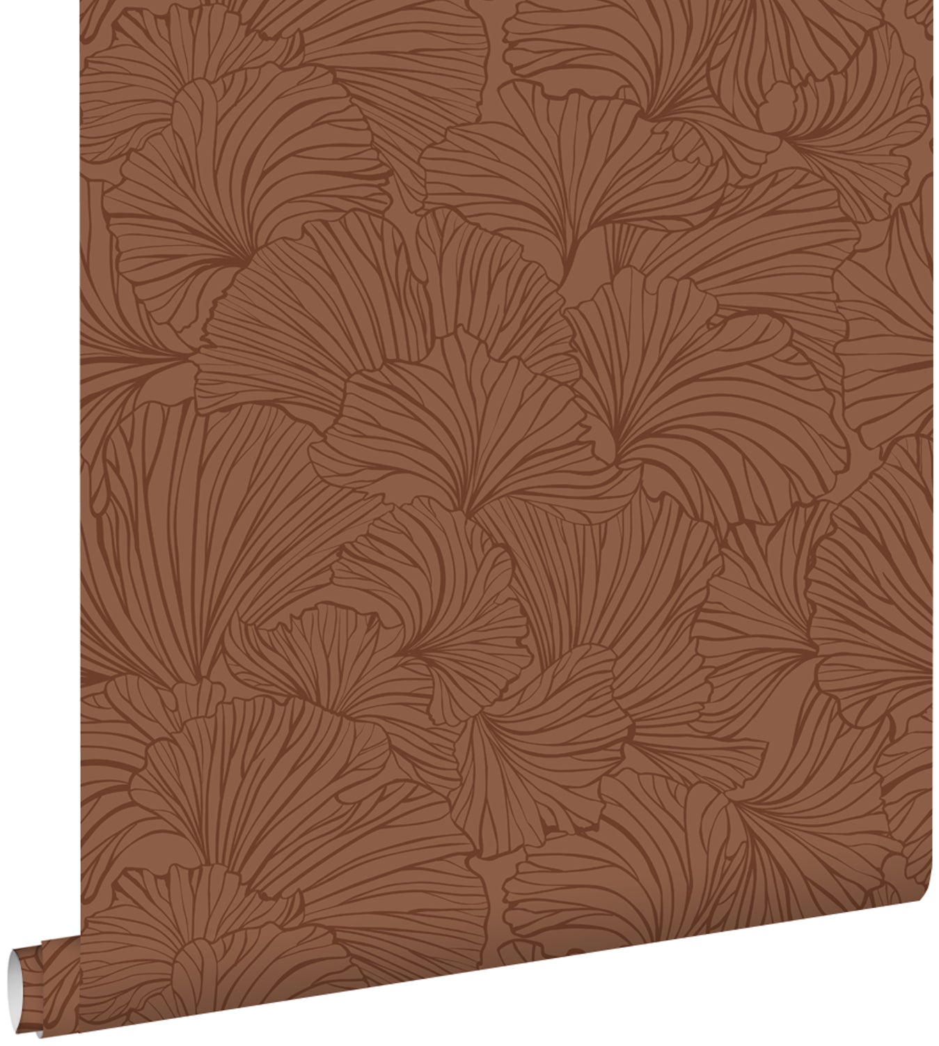 ESTAhome behang ginkgo bladeren terracotta - 53 cm x 10.05 m - 139617