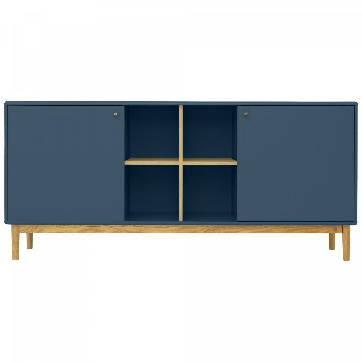 MARCEAU - Buffet en bois 2 portes et niches 175cm bleu