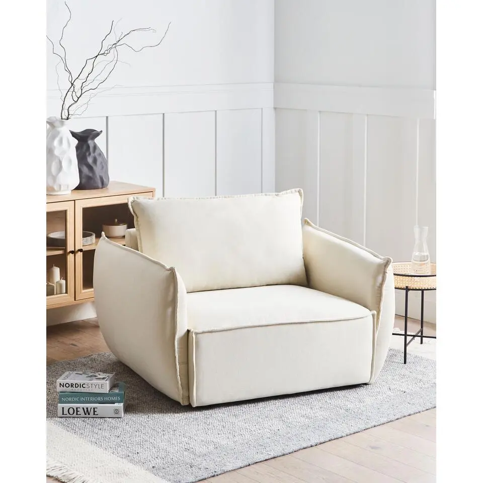 KUNES - Fauteuil - Lichtbeige - Polyester