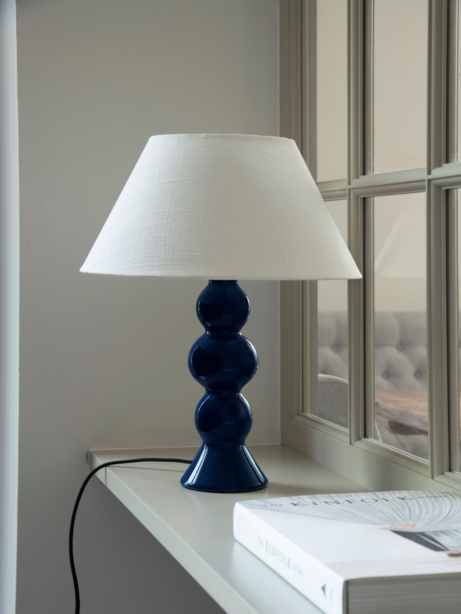 Jasper Conran London Blue Regular Sphere Ceramic Table Lamp